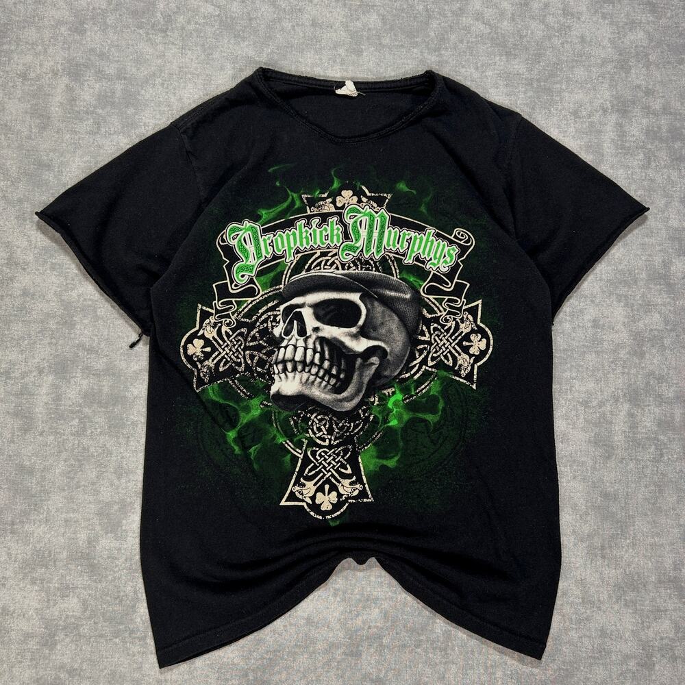 VTG Y2K Anvil Dropkick Murphys skull cross graphic tshirt streetwear punk mens S